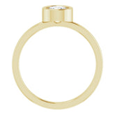 14K Yellow 5.5 mm Natural White Sapphire Ring